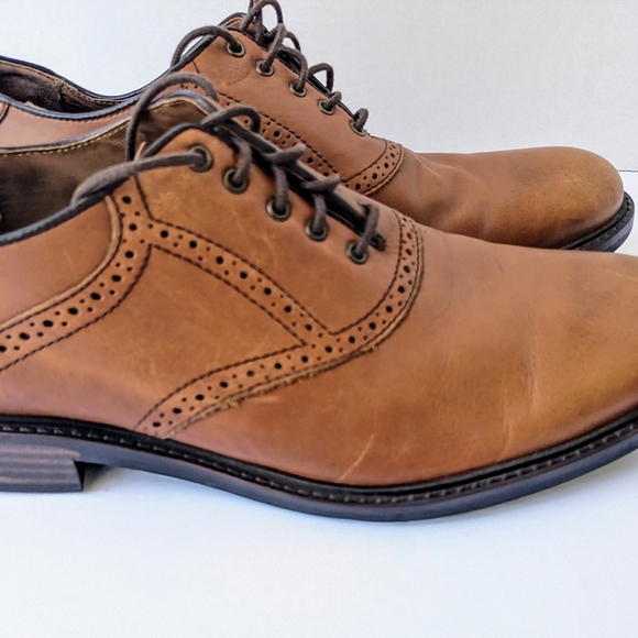 Johnson & Murphy Men's Light Brown Round Toe Lace Up Oxfords Size 12 M - Picture 7 of 10